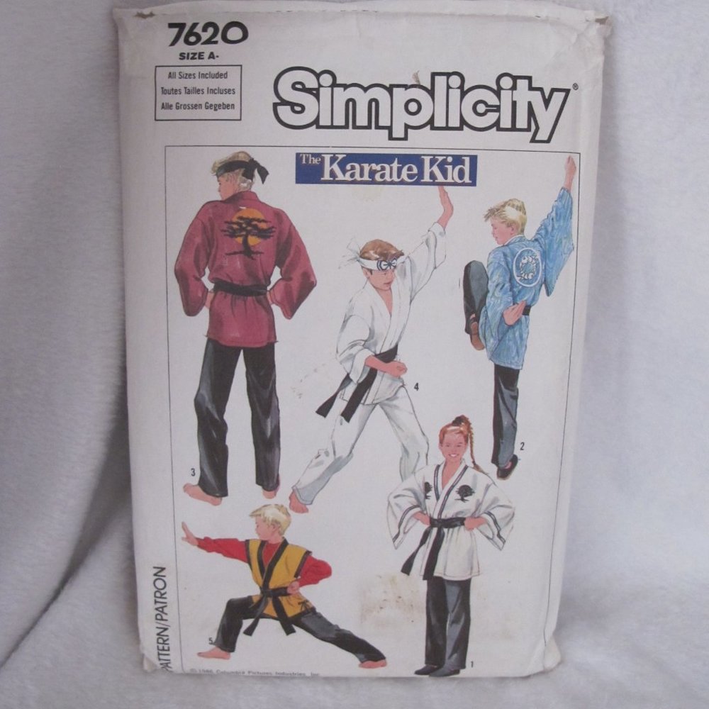 Uncut Vintage 1986 Simplicity Karate Kid Sewing Pattern